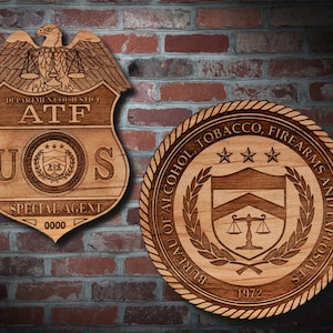 Wooden ATF Badge or Patch Plaque