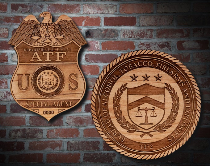 Wooden ATF Badge or Patch Plaque