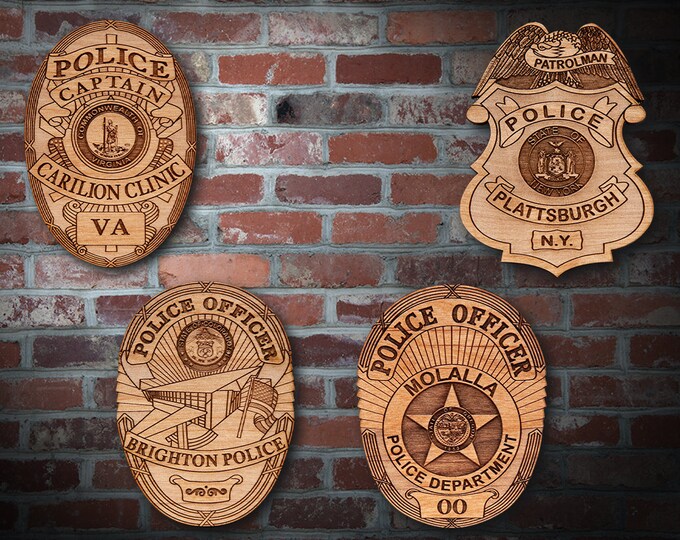 Wooden Miscellaneous  Police Badge or Patch Plaque #36