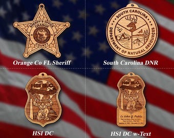 Misc. Wooden Police Badge or Patch Ornament #100
