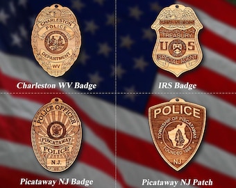 Misc. Wooden Police Badge or Patch Ornament #98