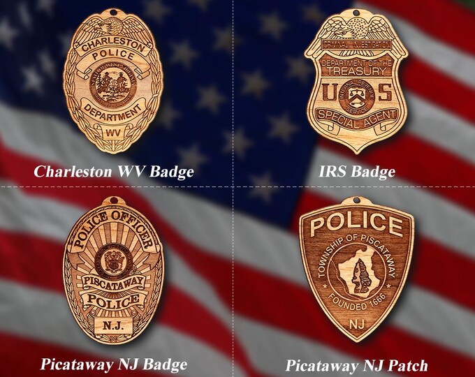 Misc. Wooden Police Badge or Patch Ornament #98