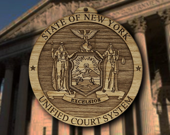 Wooden NY Unified Court System Ornament