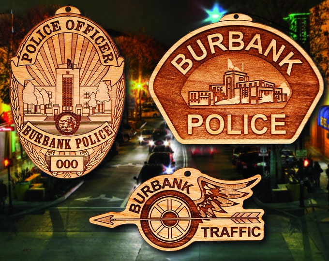 Burbank CA Badge or Shoulder Patch Ornament