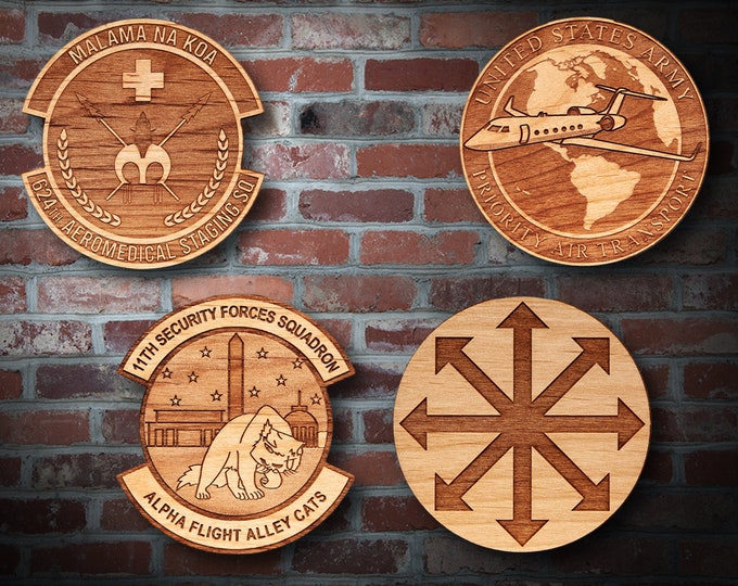 Wooden Misc. Military Patch Plaque 38