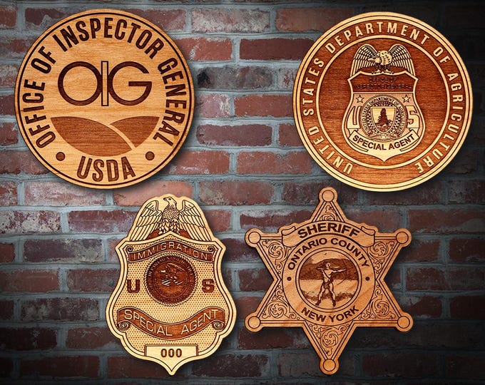 Wooden Miscellaneous Police Badge or Patch Plaque #103