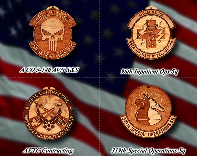 Wooden Misc. Military Patch Ornament 25