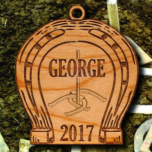 Wooden Horseshoe Ornament