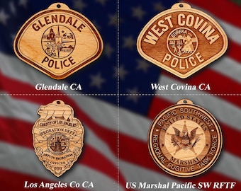 Misc. Wooden Police Badge or Patch Ornament #102