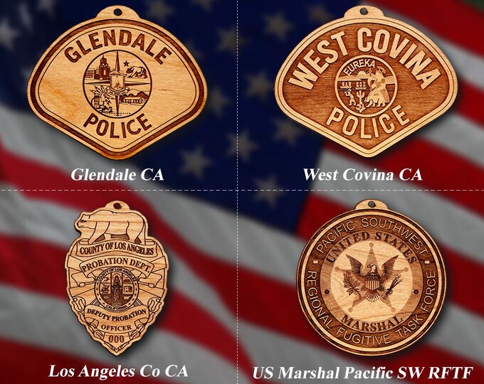 Misc. Wooden Police Badge or Patch Ornament #102