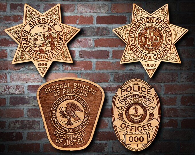 Wooden Miscellaneous Police Badge or Patch Plaque #64