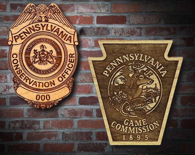 Wooden PA Conservation Officer Badge or Patch Plaque
