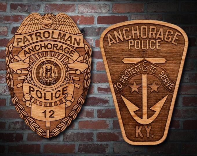 Wooden Anchorage KY Police Badge or Patch Plaque