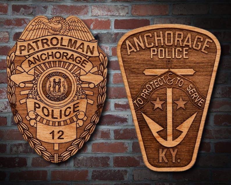 Wooden Anchorage KY Police Badge or Patch Plaque Etsy
