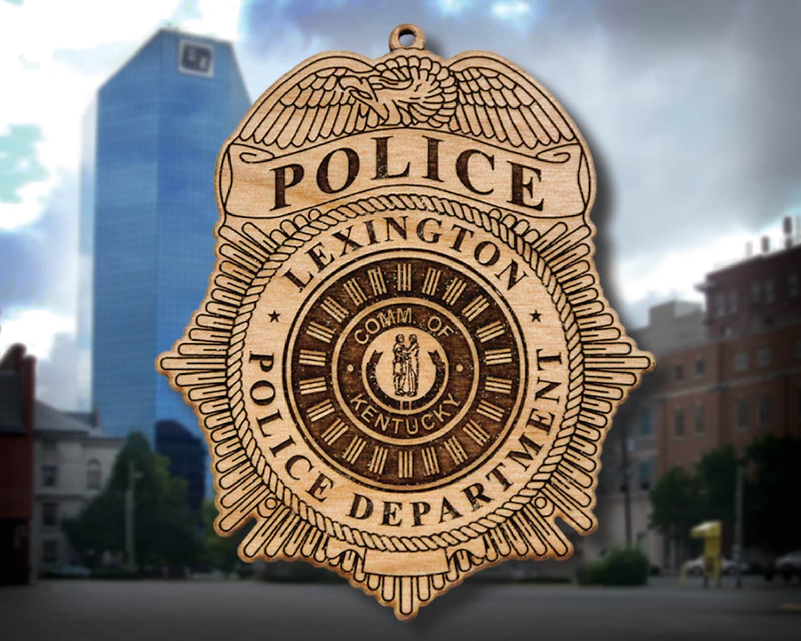Wooden Lexington KY Police Badge or Shoulder Patch Hanging Etsy