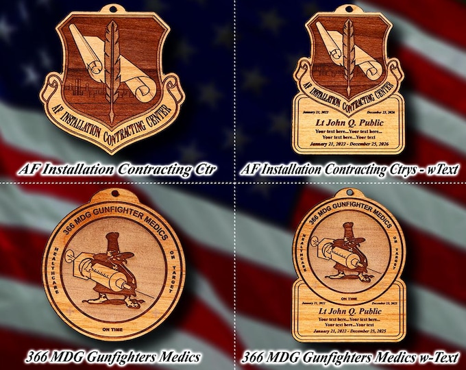 Wooden Misc. Military Patch Ornament #129