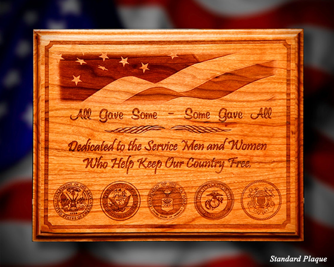 Military appreciation plaque Etsy