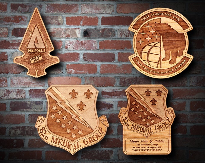 Wooden Misc. Military Patch Plaque 53