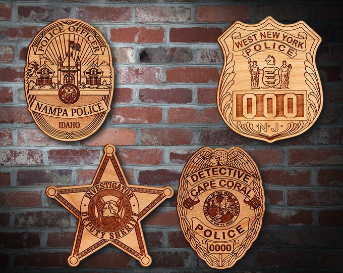 Wooden Miscellaneous Police Badge or Patch Plaque #84