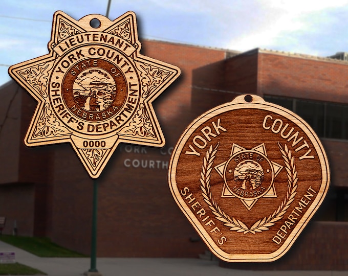 York Co NE Sheriffs Badge or Patch Ornament