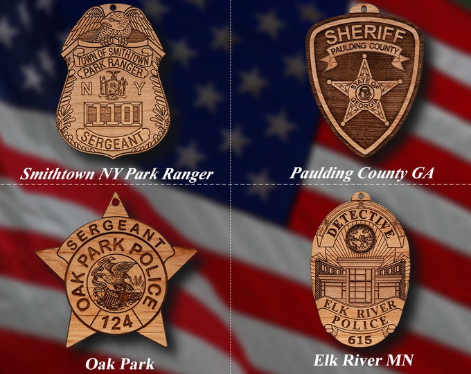 Wooden Miscellaneous Badge or Shoulder Patch Ornament 7