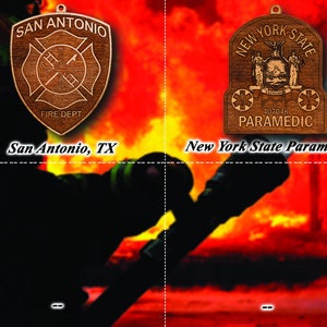 Miscellaneous Personalized Wooden Fire Department Patch Hanging Ornament 1