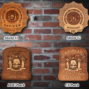 Wooden NY DOC Badge or Patch Plaque