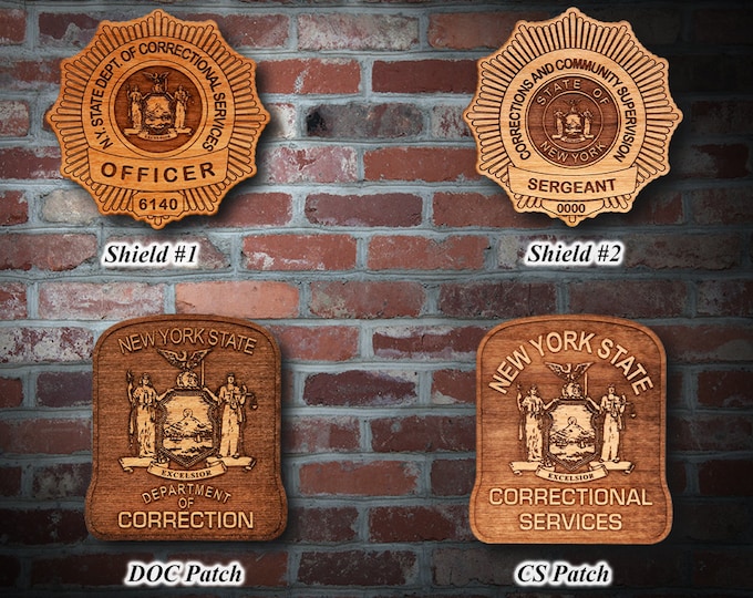 Wooden NY DOC Badge or Patch Plaque