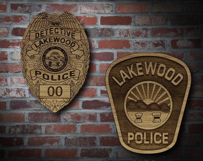 Wooden Lakewood OH Badge or Patch Plaque