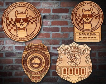 Wooden Miscellaneous Police Badge or Patch Plaque #92