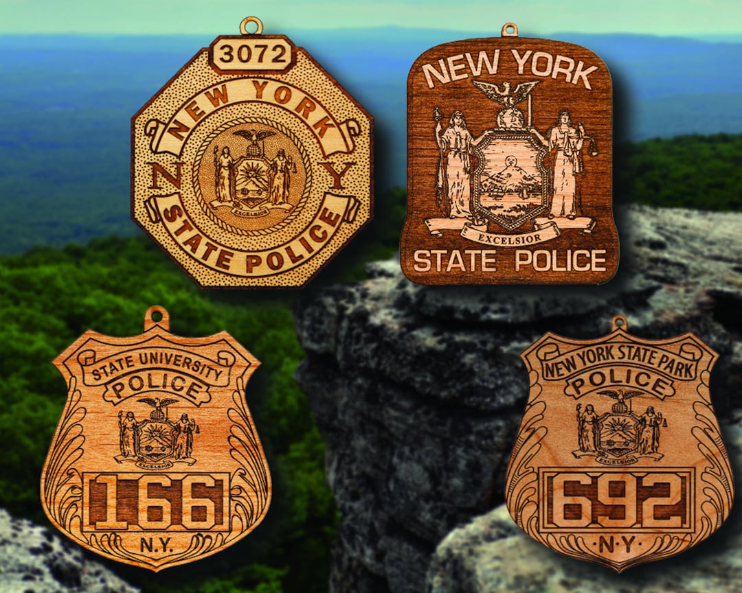 Personalized Wooden NY State Police Badge or Patch Hanging