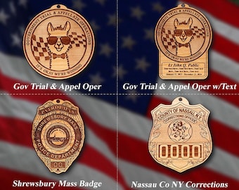 Misc. Wooden Police Badge or Patch Ornament #92