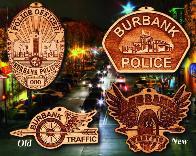 Burbank CA Badge or Shoulder Patch Ornament