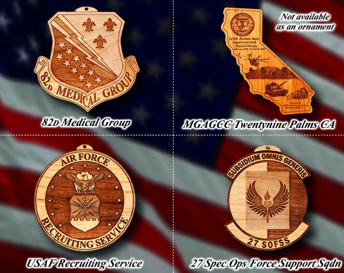 Wooden Misc. Military Patch Ornament 16