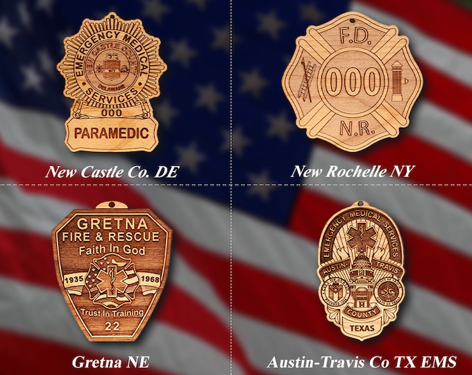 Misc. EMS FD Badge or Shoulder Patch Ornament #10