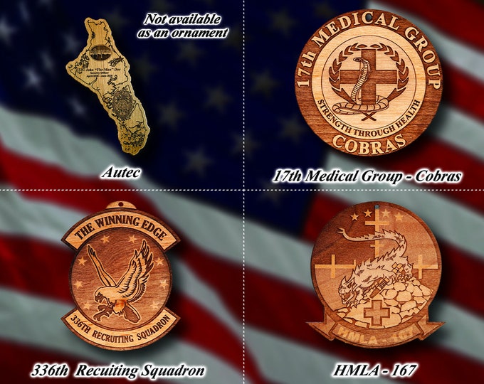 Wooden Misc. Military Patch Ornament 14