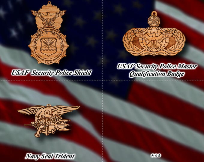 Wooden Military Patch Ornament 3