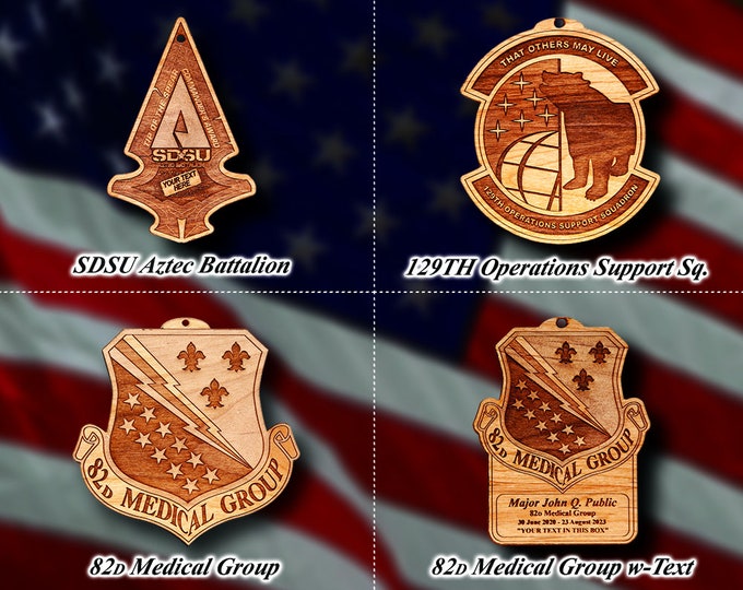 Wooden Misc. Military Patch Ornament 53