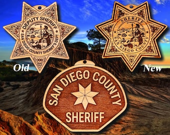 San Diego PD Sheriff Badge or Patch Ornament