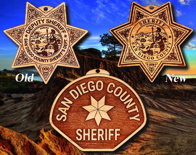 San Diego PD Sheriff Badge or Patch Ornament