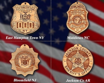 Misc. Wooden Police Badge or Patch Ornament #96