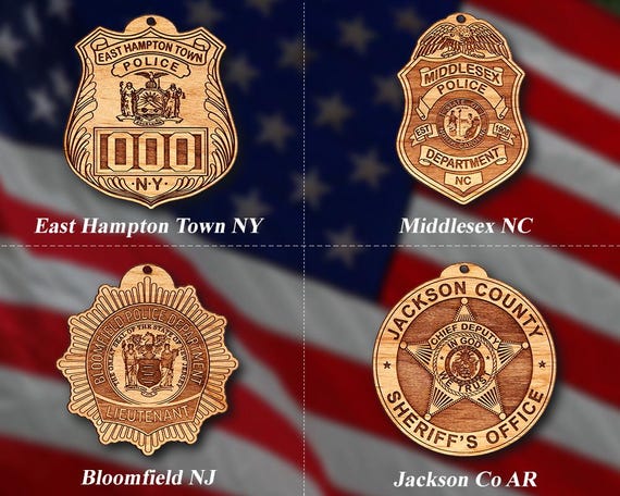 Misc. Wooden Police Badge or Patch Ornament #96 - Etsy