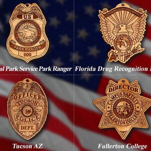 Wooden Miscellaneous Police Badge or Patch Ornaments #105