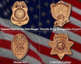 Wooden Miscellaneous Police Badge or Patch Ornaments #105