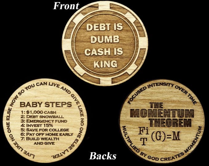 Debt is Dumb Recognition Token   ---FREE SHIPPING---