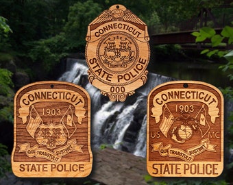 Connecticut SP Badge or Shoulder Patch Ornament