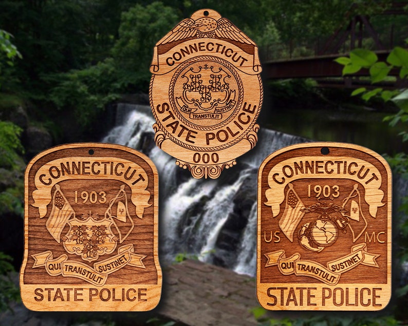 Connecticut SP Badge or Shoulder Patch Ornament - Etsy
