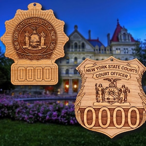 Wooden NY State Court Badge or Patch Ornament