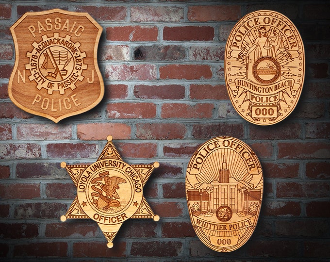 Wooden Miscellaneous  Police Badge or Patch Plaque #57