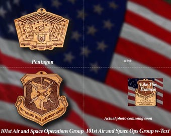 Wooden Misc. Military Patch Ornament #134